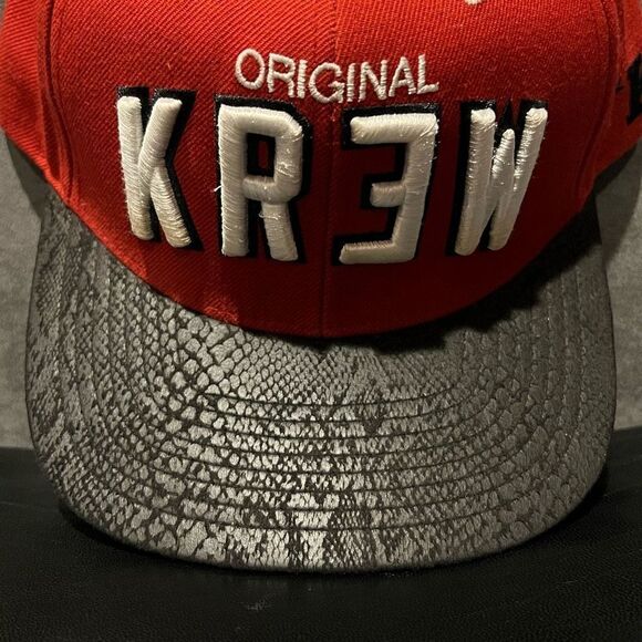 KR3W Team 2 Snake Print Embossed Logo Snapback Hat / Adjustable - Picture 4 of 6